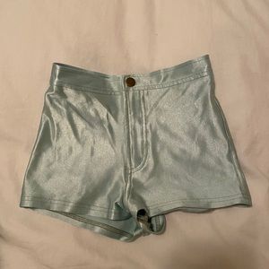 Teal American apparel disco shorts